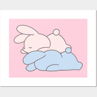 Sleepy bunnies rabbits Posters and Art